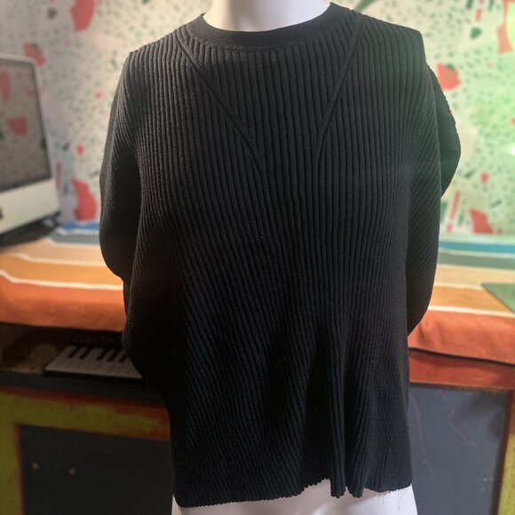 Everlane Luxe Rib Funnel-Neck Tank Black - S - Picture 2 of 3